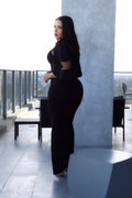 La Mesh Inserted Fashion Jumpsuit by Fasheabe
