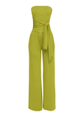 Strapless Tie Waist Wide Leg Pant Set by The House of Stylez