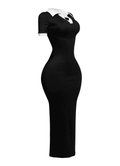 Collar Neck Short Sleeve Maxi Dress by The House of Stylez