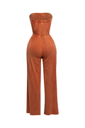 Curvy Mineral Washed Strapless Wide Leg Jumpsuit by The House of Stylez