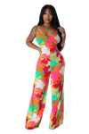Multi Color Jumpsuit with Head Scarf