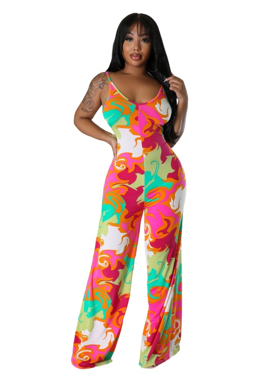 Multi Color Jumpsuit with Head Scarf by The House of Stylez