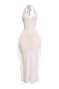 Fringe Detailed Halter Dress by The House of Stylez