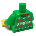 Ugly Green Santa Christmas Sweater Printed Torso made using LEGO parts by B3 Customs