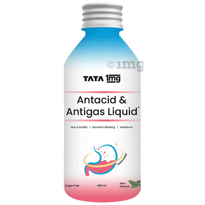 Tata 1mg Antacid & Anti-Gas Liquid Fast Relief for Heartburn & Gas 200ml by Pasteur Pharmacy