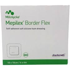 Mepilex Border 4x4 Adhesive Foam Dressing with Safetac Technology 5 ct Box by Pasteur Pharmacy