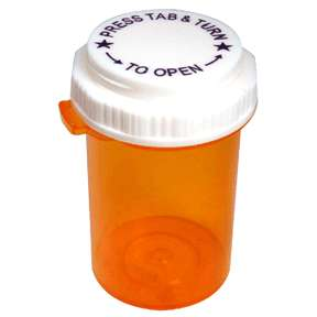 30 Dram Pharmacy Vials with Reversible Thumb-Tab Caps (100 Count) by Pasteur Pharmacy