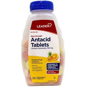 Leader® Extra Strength Antacid – Tropical Fruit (750 mg) by Pasteur Pharmacy