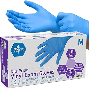 Leader™ Powder-Free Vinyl Exam Gloves – Medium (100 ct) by Pasteur Pharmacy