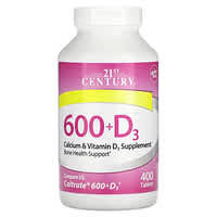 Calcium 600 mg + Vitamin D3 (400 IU) – Bone Health Supplement (1000 Tablets) by Pasteur Pharmacy