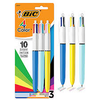 BIC® 4-Color Retractable Ballpoint Pen – 6 Pack (Medium/Fine Point)