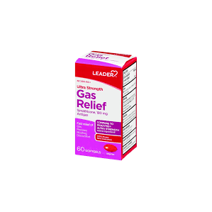 Leader™ Ultra Strength Gas Relief – 250 mg Simethicone (60 Softgels) by Pasteur Pharmacy