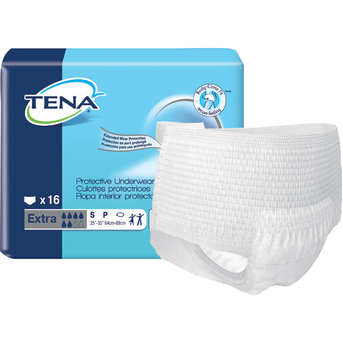 TENA® Protective Underwear Extra – Maximum Absorbency (64 Count: 4 Packs of 16, Small) by Pasteur Pharmacy