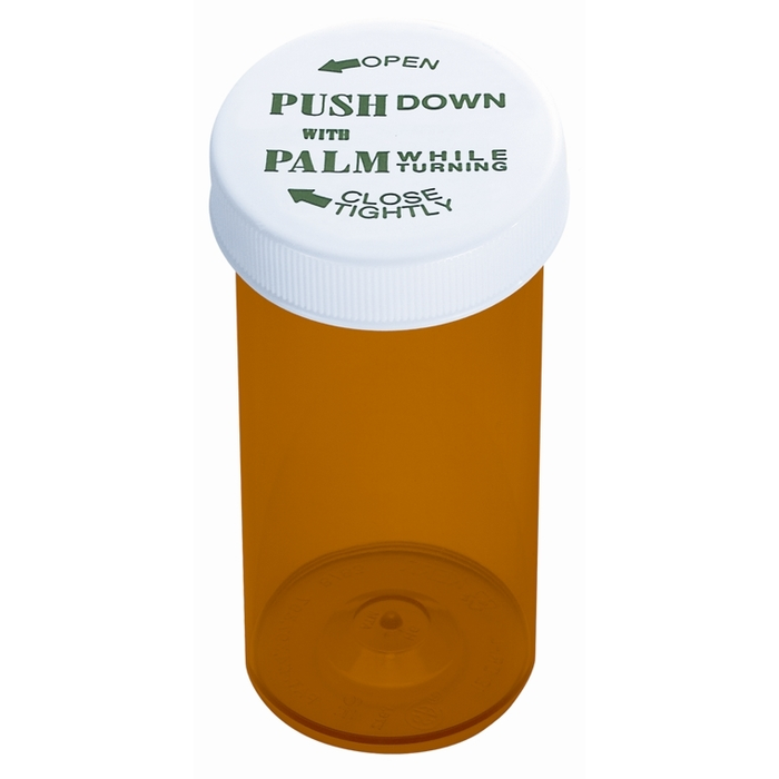 Revitalize™ Amber Vials – 20 Dram with CRC Safety Caps (Case of 180) by Pasteur Pharmacy