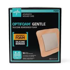 Optifoam® Gentle DS Silicone Foam Dressing – 4" x 4" (10 Count) by Pasteur Pharmacy