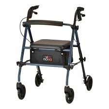 NOVA Journey Steel Rolling Walker (Rollator), Blue, Model 4205BL by Pasteur Pharmacy