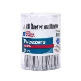 GNP Stainless Steel Slant Tip Tweezers (1 Count) by Pasteur Pharmacy