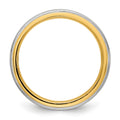 14k Two-Tone 6mm Step Edge Wedding Band Ring for Men and Women by Fine Color Jewels
