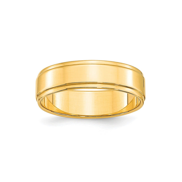 10k Yellow Gold 6mm Wedding Band for Men and Women by Fine Color Jewels