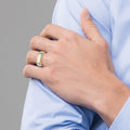 14k Two-Tone 6mm Step Edge Wedding Band Ring for Men and Women by Fine Color Jewels