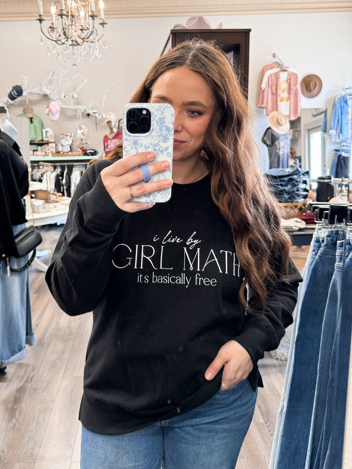 Girl Math Graphic Crew - Black by Boutique 23