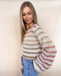 Gradation Stripe Crop Sweater - Multi by Boutique 23