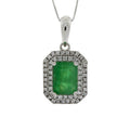 1.08ct Emerald Diamond Fashion Pendants 14KT White Gold by Bids.com