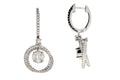 1.00ct Diamond Dangle Earrings 14KT White Gold by Bids.com