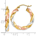10k Gold Light Twisted Hoops Earrings by Fine Color Jewels
