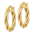 14K Gold Double Twisted Hoop Earrings by Fine Color Jewels