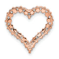 14k Gold Lab Grown Diamond Heart Chain Slide Pendant by Fine Color Jewels
