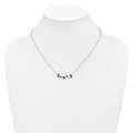 0.95 Ct Marquise Blue Sapphire and Diamond Prong 14k White Gold Floral Bar Necklace by Fine Color Jewels