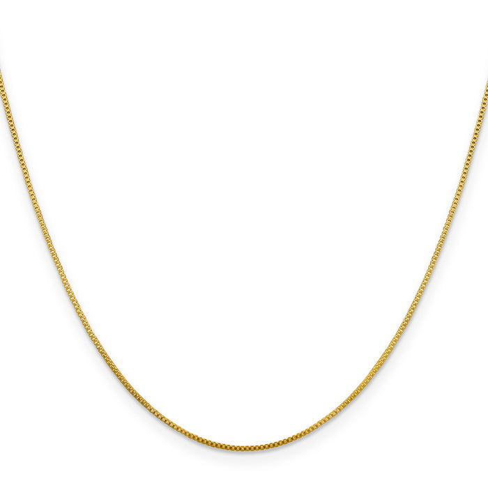 0.8 mm Gold-plated Sterling Silver Box Chain 18 inch by Fine Color Jewels