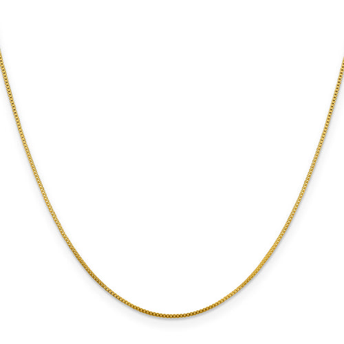 0.8 mm Gold-plated Sterling Silver Box Chain 20 inch by Fine Color Jewels