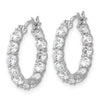 In and Out CZ Hoop Earrings Silver