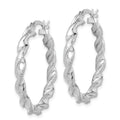 Twisted Silver Hoop Earrings by Fine Color Jewels
