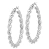 Twisted Silver Hoops Earrings
