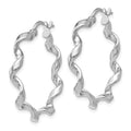 Sterling Silver Twisted Hoop Earrings by Fine Color Jewels