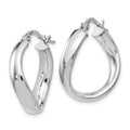 Silver Twist Hoop Earrings by Fine Color Jewels