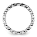 1.29 Ct Round Blue Created Sapphire Bezel Silver Eternity Stackable Ring by Fine Color Jewels