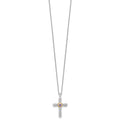 Sterling Silver Natural Amethyst Cross Extension Necklace by Fine Color Jewels