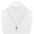 Sterling Silver Natural Amethyst Cross Extension Necklace by Fine Color Jewels