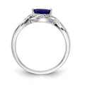 0.29 Ct. Blue Marquise Sapphire & Diamond Prong Pavé 14K White Gold East-West Bypass Ring by Fine Color Jewels