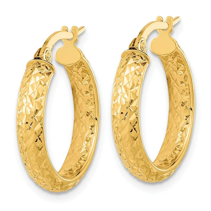 14K Gold Inside Out Hoop Earrings by Fine Color Jewels