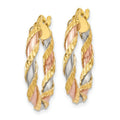 14K Gold Twisted Colored Hoop Earrings by Fine Color Jewels