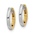14k Gold Two-tone Round Hinged Hoop Earrings by Fine Color Jewels