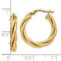 14K Gold Double Twisted Hoop Earrings by Fine Color Jewels