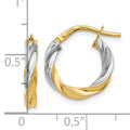 14K Gold Hollow Hoop Twist Earrings by Fine Color Jewels