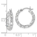 In and Out CZ Hoop Earrings Silver by Fine Color Jewels