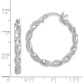 Twisted Silver Hoop Earrings by Fine Color Jewels
